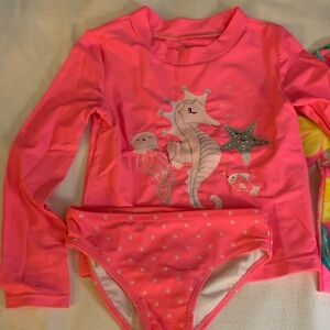 Carter's Pink Sea Life Rashguard Set